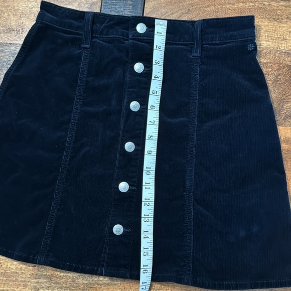 Alexa Chung x AG Adriano Goldschmied corduroy button front navy a line skirt - Picture 7 of 12